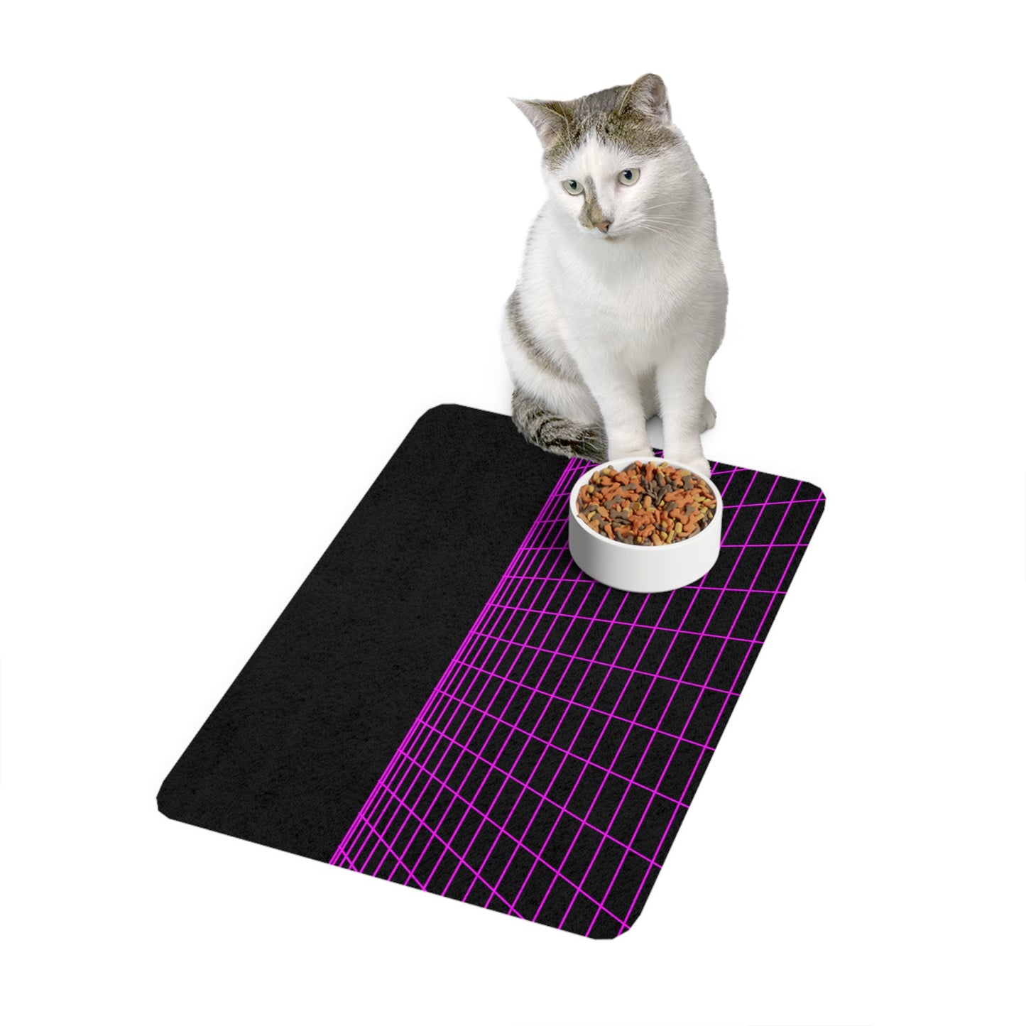 Neon Nexus Cybernetic Pet Food Mat