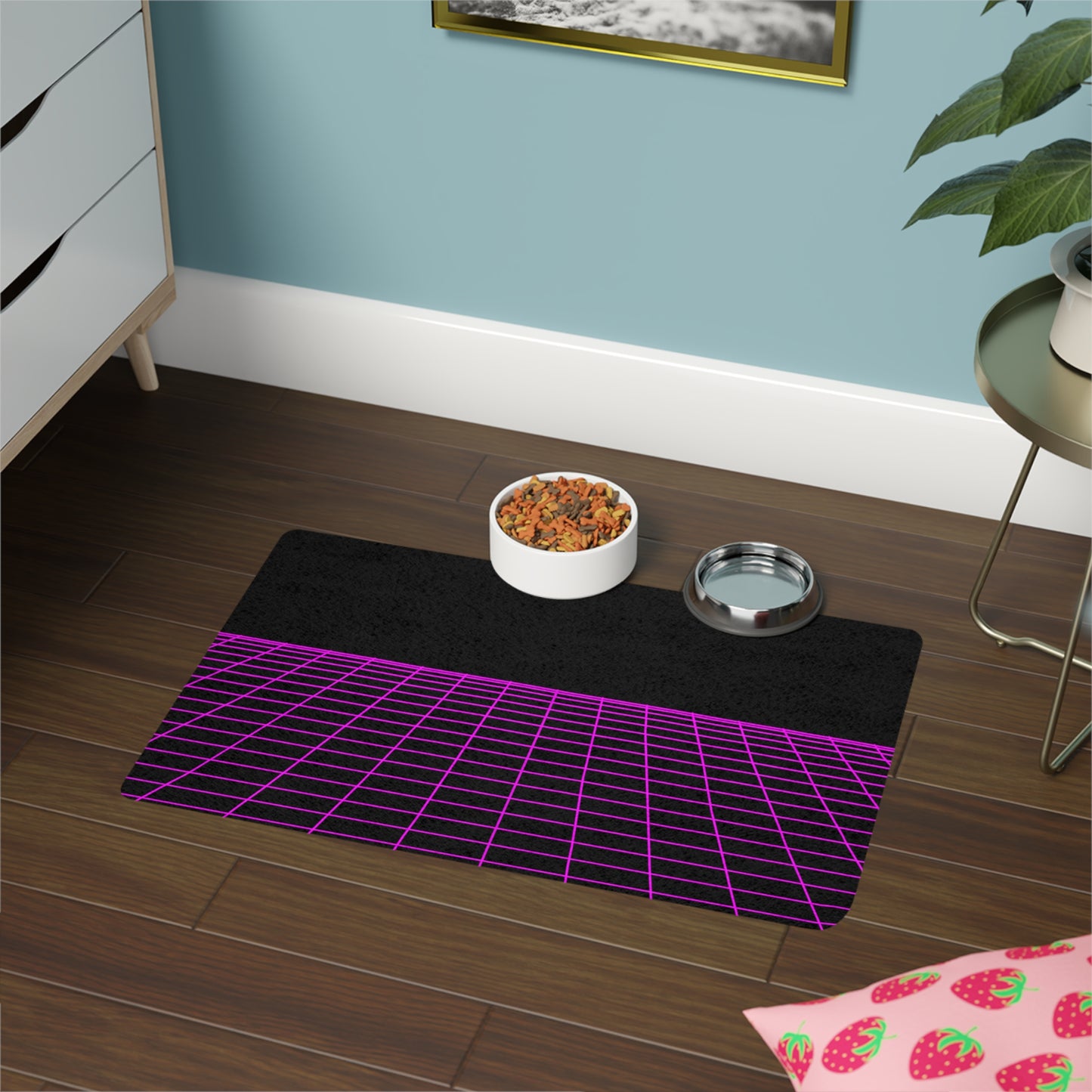 Neon Nexus Cybernetic Pet Food Mat