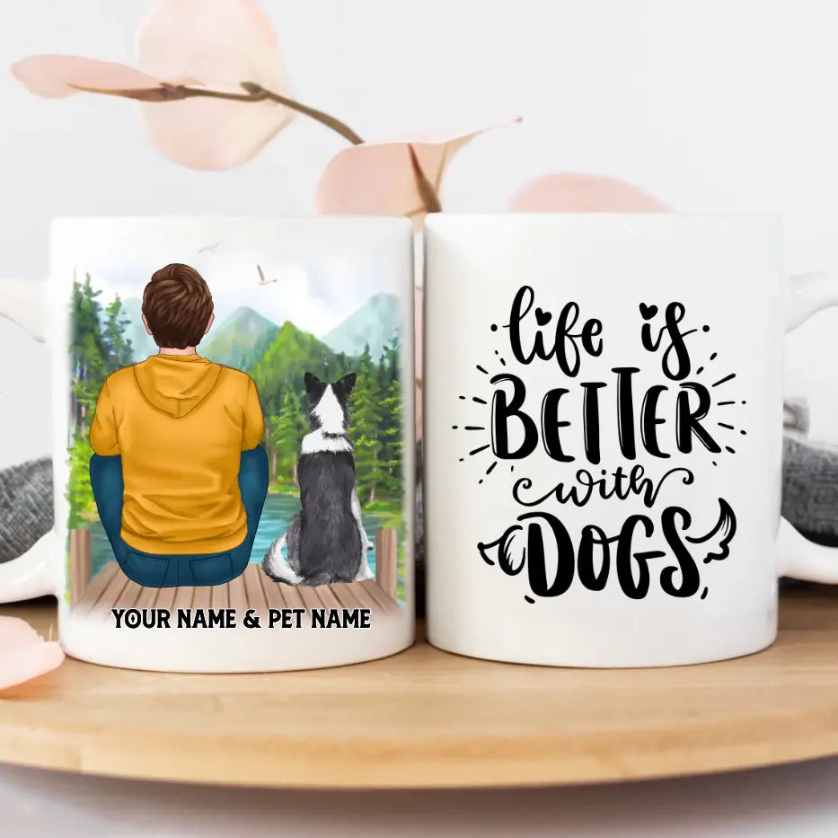 Man + Dog Personalized Mug
