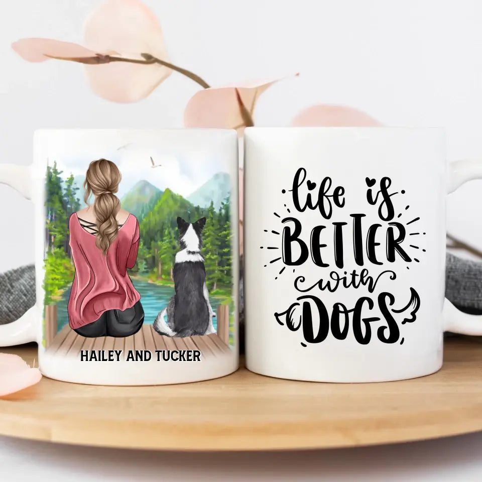 Woman + Dog Personalized Mug